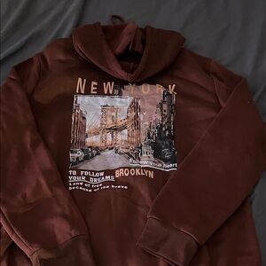 Dark Brown Hoodie with Front Pocket